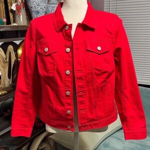 Talbots Vibrant Red Jean Jacket